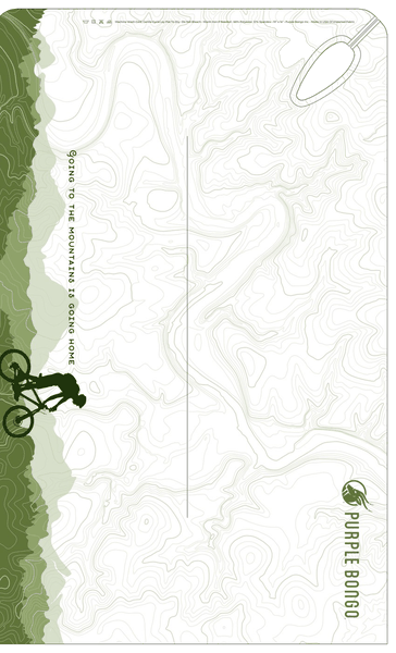 Long 16 by 26 inch athletic towel example in mountain topographic design